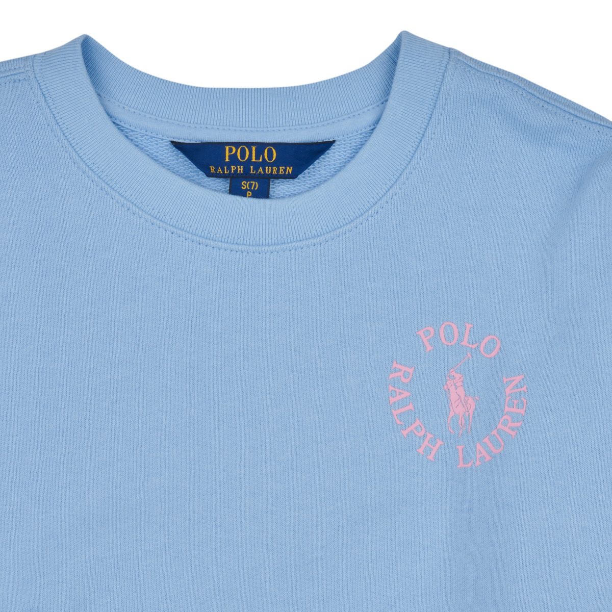 Polo Ralph Lauren Bleu ciel / Rose BUBBLE PO CN-KNIT-SWEATSHIRT Lj8D18Lc